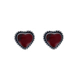Bold Red Heart Stud Earrings