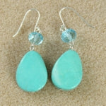 Teardrop Turquoise and Baby Blue Earrings