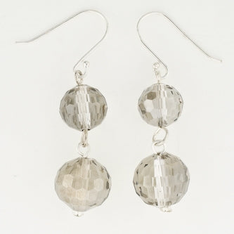 Sterling Silver Grey Sky Crystal Earrings
