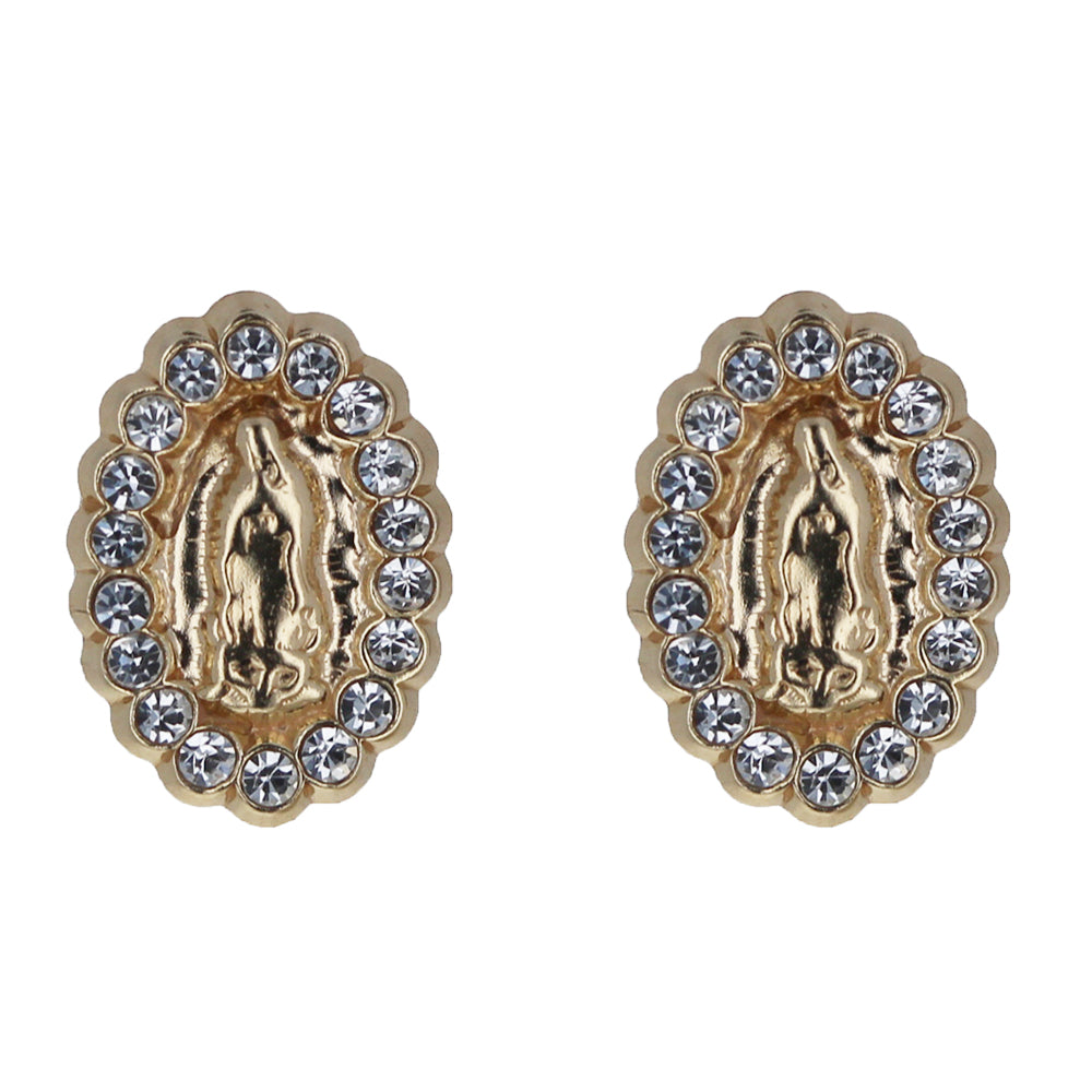 14KT Gold Guadalupe CZ Studs