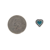 Sterling Silver Turquoise Heart Stud