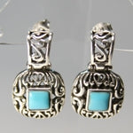 Changing Tide Square Turquoise Stud Earrings