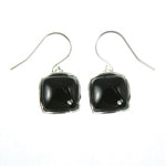 Square Black Onyx inset Sterling Silver Earrings