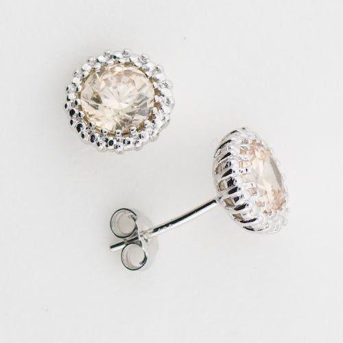 Champagne Solitaire Studs