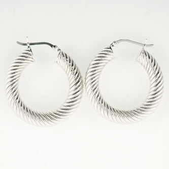 Sterling Silver Twisted Hoops