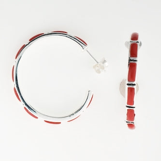 Everyday Red Stone Hoops