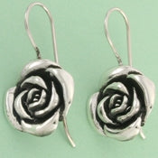Medium Rock N Rose Sterling Silver Earrings