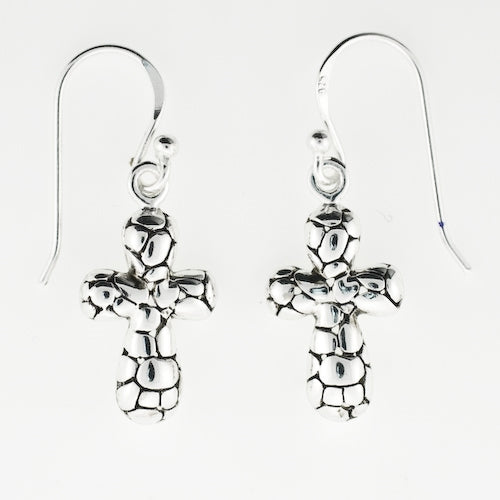 Croco Print Cross Earrings
