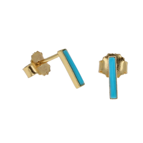 Small Turquoise Bar Studs