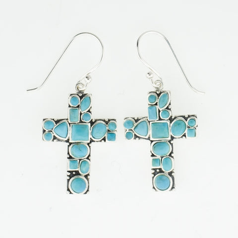 Turquoise Navajo Cross Earrings