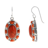 Large Oval Coral Earrings