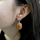Large Oval Coral Earrings