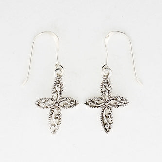 Delicate Sterling Silver Cross Earrings