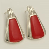 Tribal Queen Red Onyx and Sterling Silver Earrings