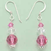 Pink Princess Crystal Sterling Silver Earrings