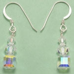 Stacked Crystal AB Sterling Silver Earrings