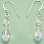 Crystal Butterfly Sterling Silver Dangle Earrings