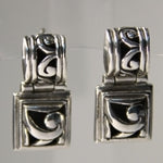 Sterling Silver Swirl Dangle Stud Earrings