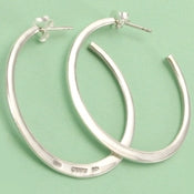Small Sterling Silver Flat Hoop Earrings