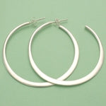 Medium Sterling Silver Flat Hoop Earrings