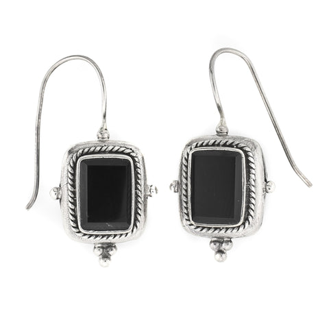 Large Tribal Gift Black Onyx Earrings