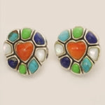 Colorful Heart Sterling Silver Earrings