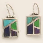 Rectangle Stained Glass Multi Color Earrings
