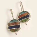 Sterling Silver Circle Multi Color Earrings