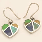 Stained Glass Heart Sterling Silver Earrings