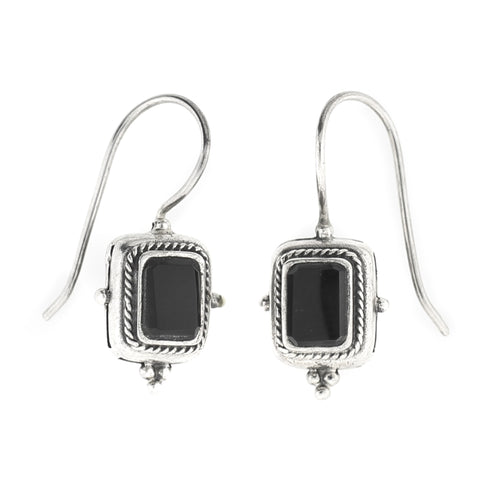 Small Tribal Gift Black Onyx Earrings