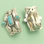 Tribal Ceremony Turquoise Clip Earrings