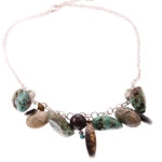 Turquoise and Assorted Stone Dangle Necklace