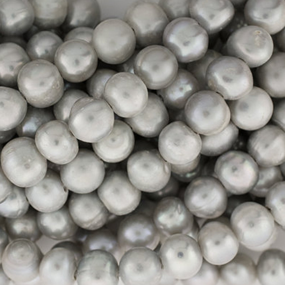 10-11mm Lt Grey Large Hole Pearls