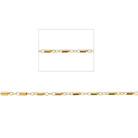 Gold Tube Bar Link Chain