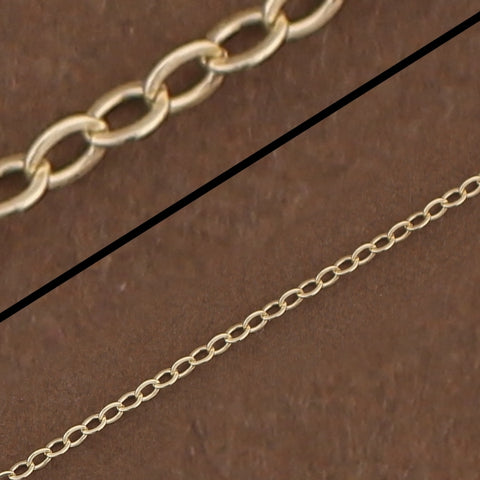 14kt Gold Filled Small and Simple Flat Oval Chain