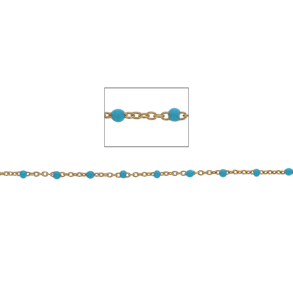 14kt GF Turquoise Bead Cable Chain