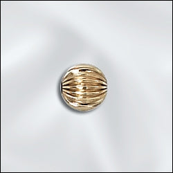 5mm Gold Filled Fluted Round Bead