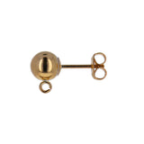 6mm Gold Filled Ball Stud Earring with Ring