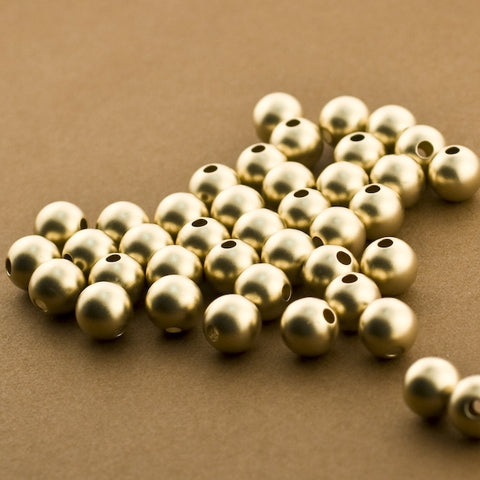 14K Gold Filled 3mm Glitter Beads, 0.8mm Hole