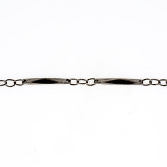 2x16mm Gun Metal Plated Bar and Link Chain