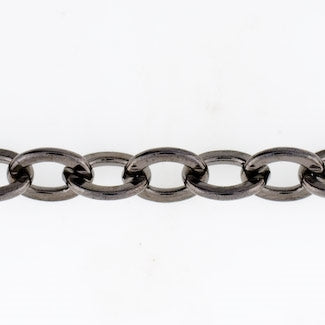 5x7mm Gun Metal Plated Flat Cable Chain