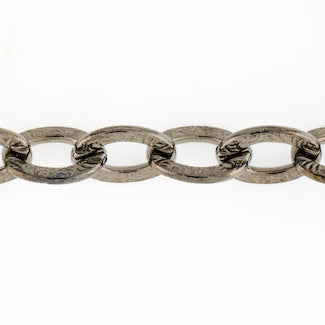 9x12mm Gun Metal Plated Pattern Cable Chain