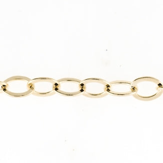 3x5mm Gold Plated Flat Oval Cable Chain