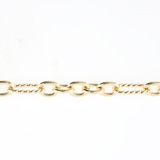 5x11mm Gold Plated Figaro Chain