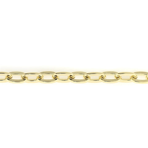5x7mm Gold Plated Flat Oval Cable Chain