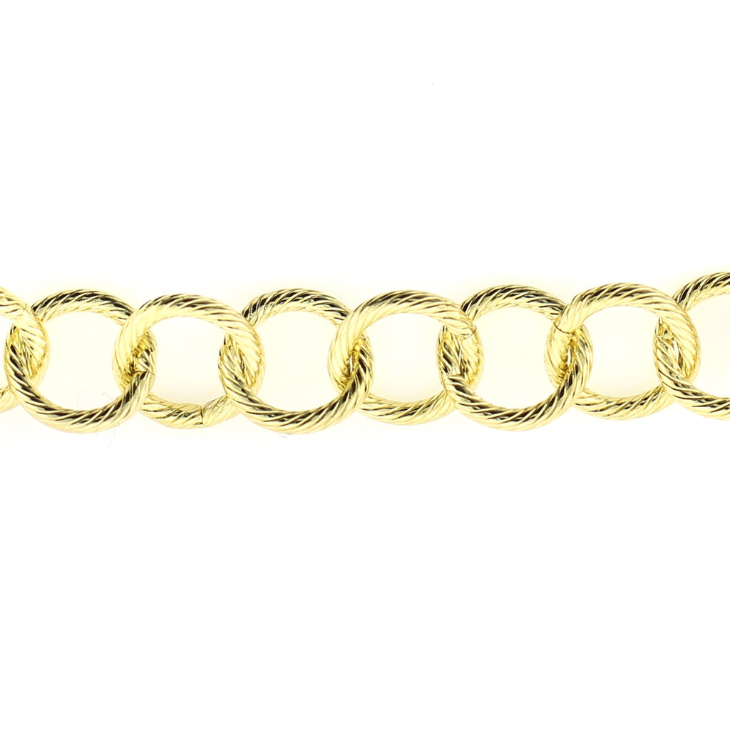 Gold Plated Twisted 10mm Round Link Chain