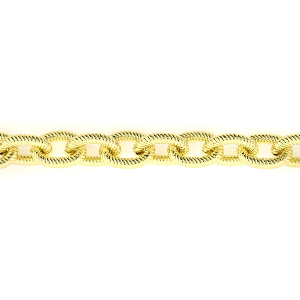9x7mm Gold Plated Twisted Oval Cable Chain
