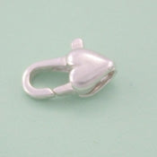 12mm Sterling Silver Heart Lobster Clasp