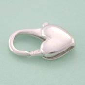 16mm Sterling Silver Heart Lobster Clasp