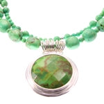 Faceted Lime Turquoise Pendant Necklace